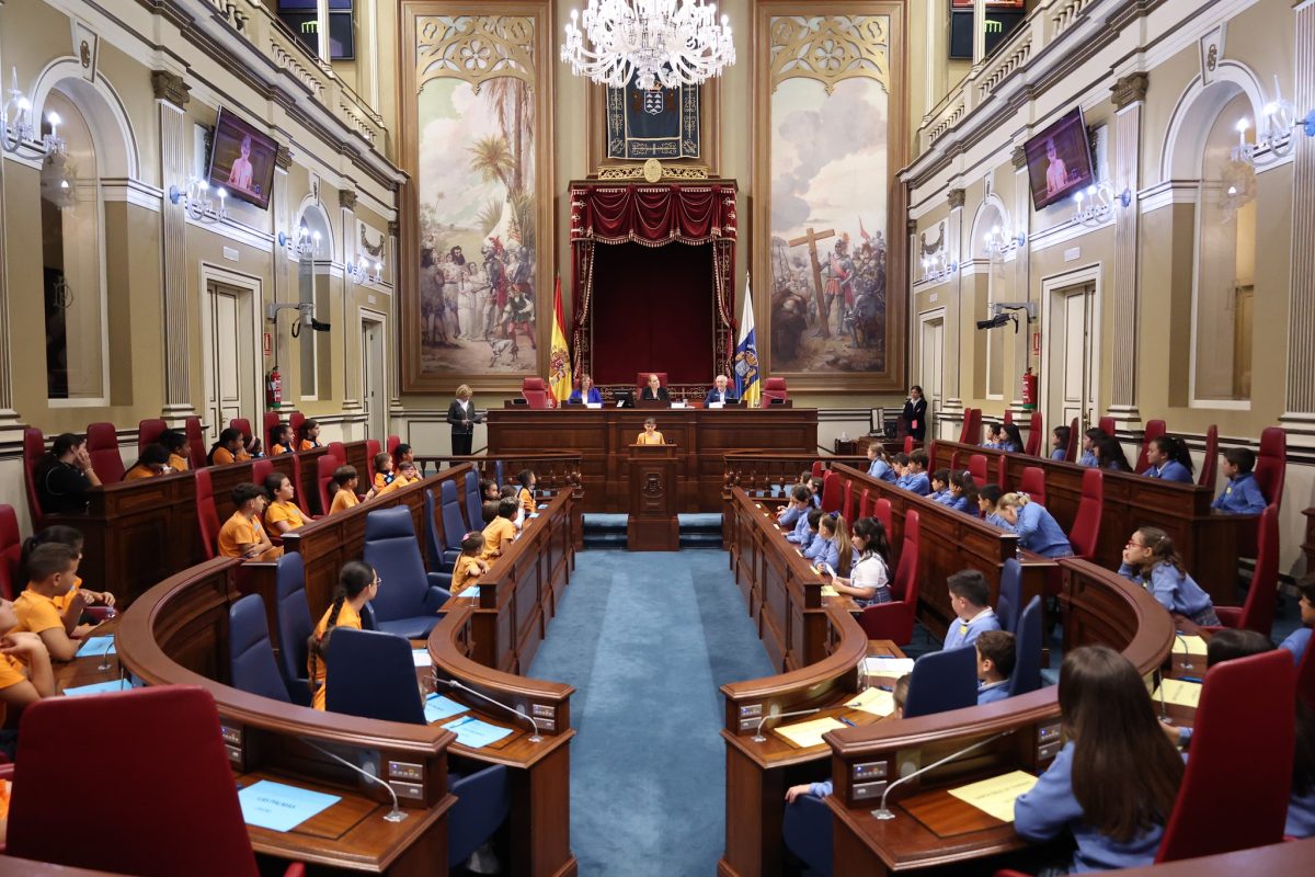 Escolares canarios en el parlamento de Canarias